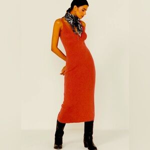 NWOT - Orange Tasha Polizzi Women's Helena Rib Knit Dress - Size Small